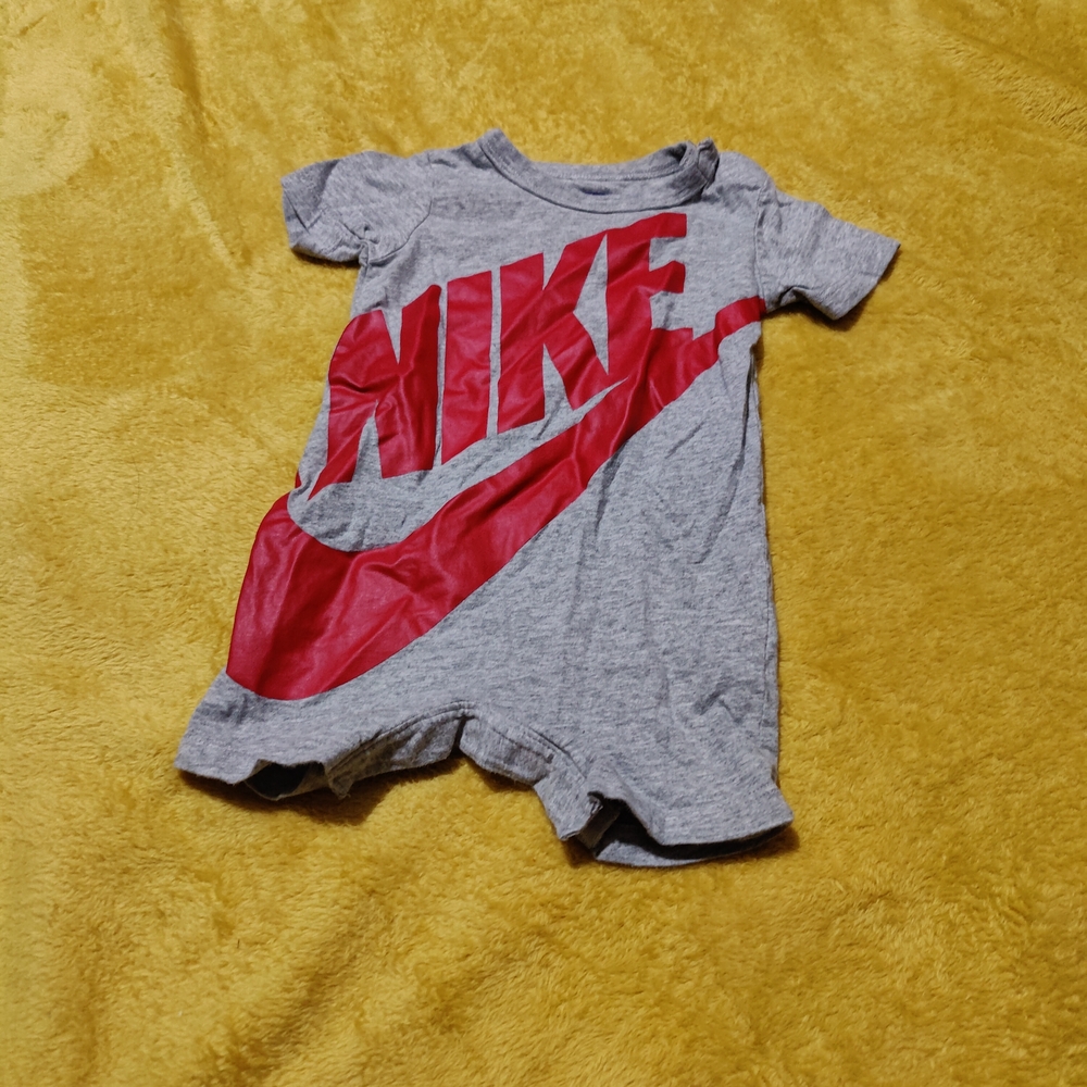 Nike Gray and Red Baby Romper
